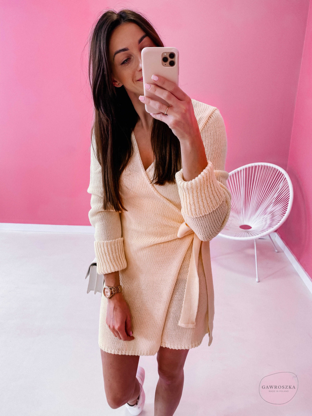 Sukienka sweterkowa Malma - cytryna 1