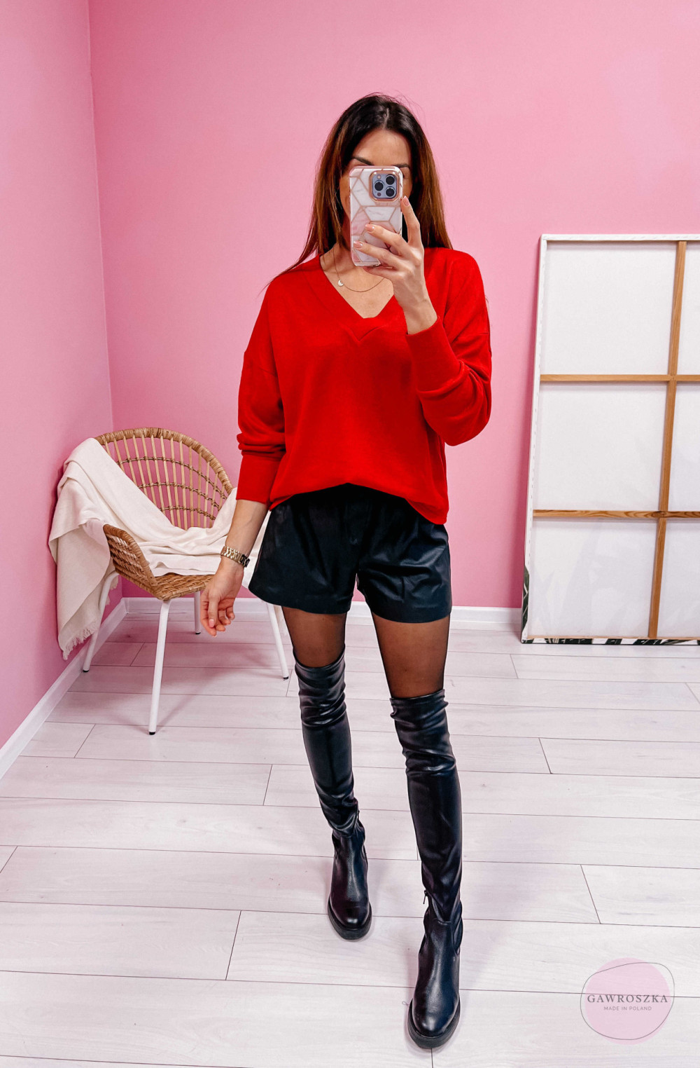 Bluzka sweterkowa Gisele - czerwona 1