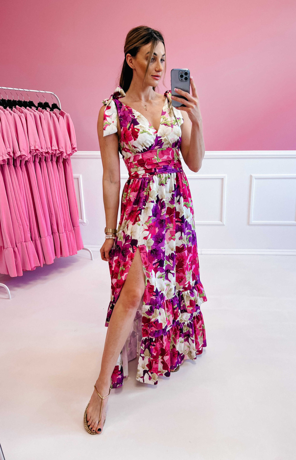 Sukienka Summer maxi - fioletowa w kwiaty 2