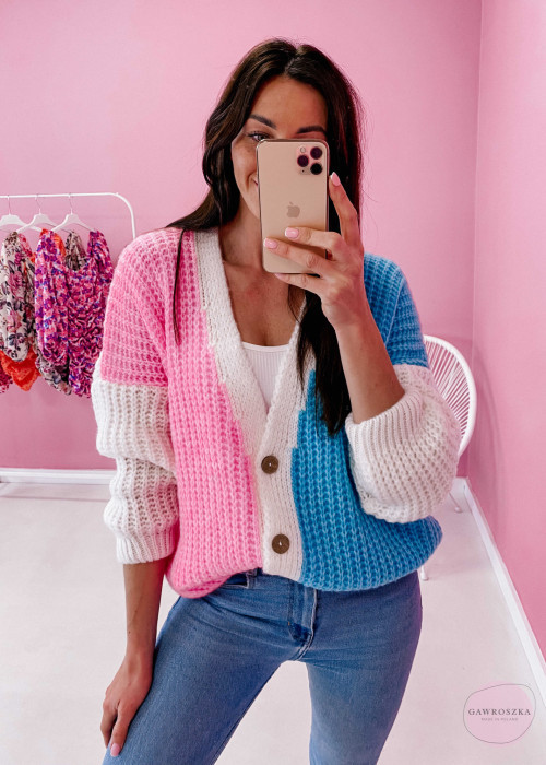 Sweter Gaja - różowo/niebieski