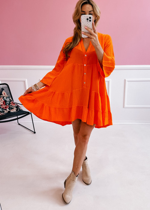 Sukienka muślinowa Over - pomarańcza