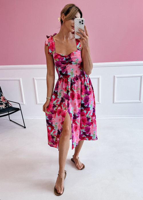 Sukienka Peony - różowo fioletowa