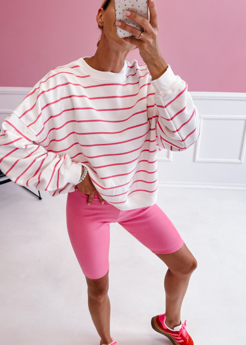Bluza Lena - różowe cienkie paski