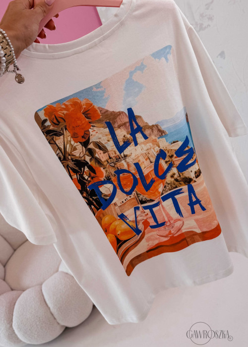 T-shirt biały - La Dolce Vita