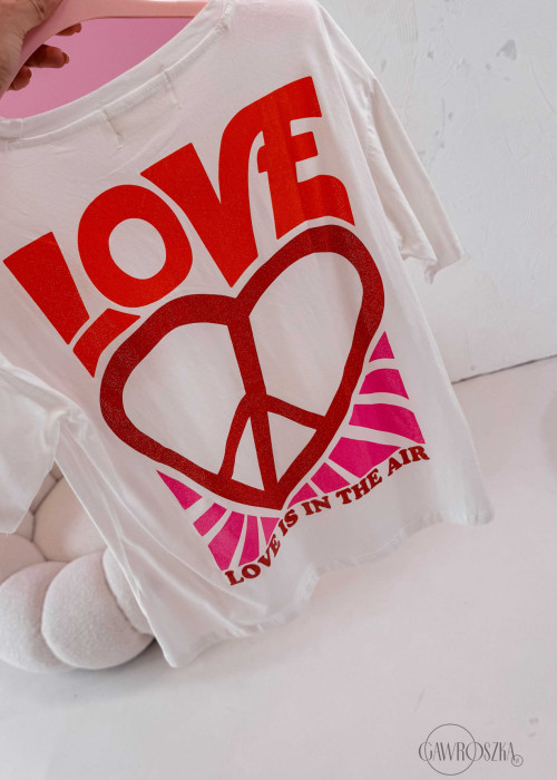 T shirt Love is air - biała