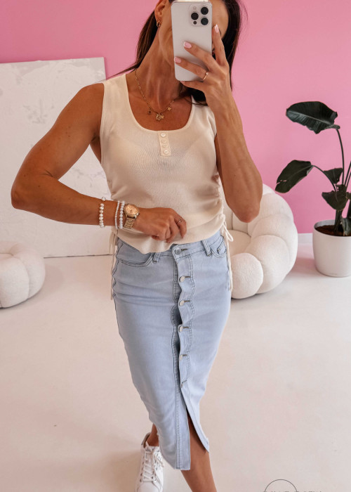 Top Gabriela guziczki - ecru